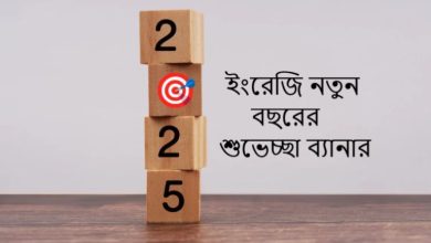 ইংরেজি নতুন বছরের শুভেচ্ছা ব্যানার